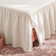 wildflower posy bed skirt cream split corner woven basket