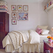 wildflower posy comforter set cream floral gallery wall cherry throw blanket