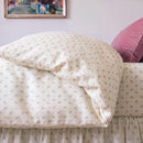 wildflower posy comforter set cream floral pink velvet pillow bed skirt