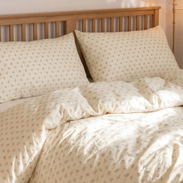 wildflower posy duvet cover set floral print flat lay