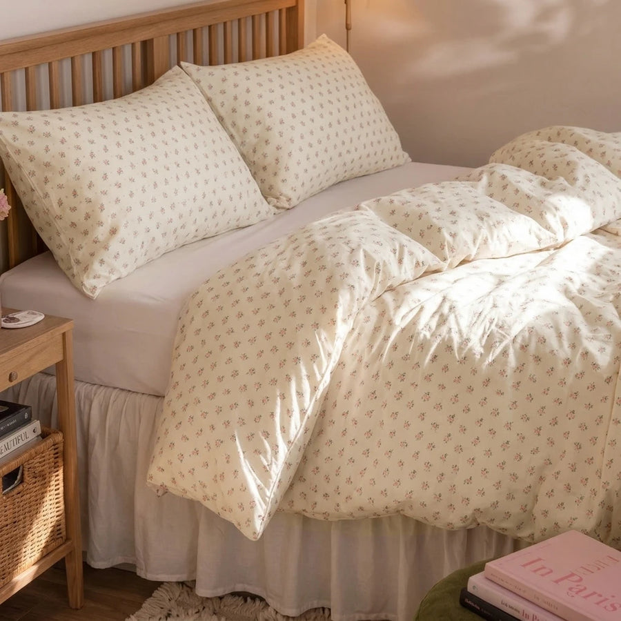wildflower posy duvet cover set sunlit bedroom scene