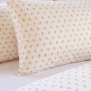 wildflower posy pillowcases cream yellow ditsy floral pillowcase close up