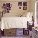 wildflower posy sheet set cream yellow ditsy floral loft bed room scene