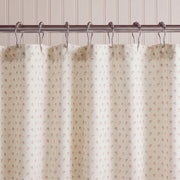 wildflower posy shower curtain cream pink metal rings beadboard