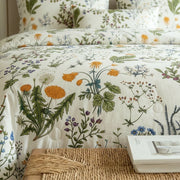 wildflower print botanical comforter breathable cotton texture