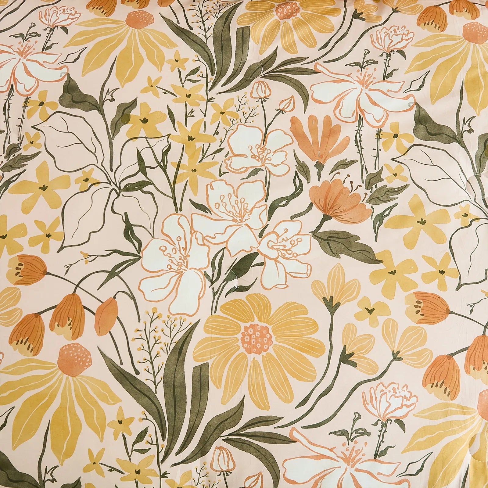yellow-floral-comforter-details