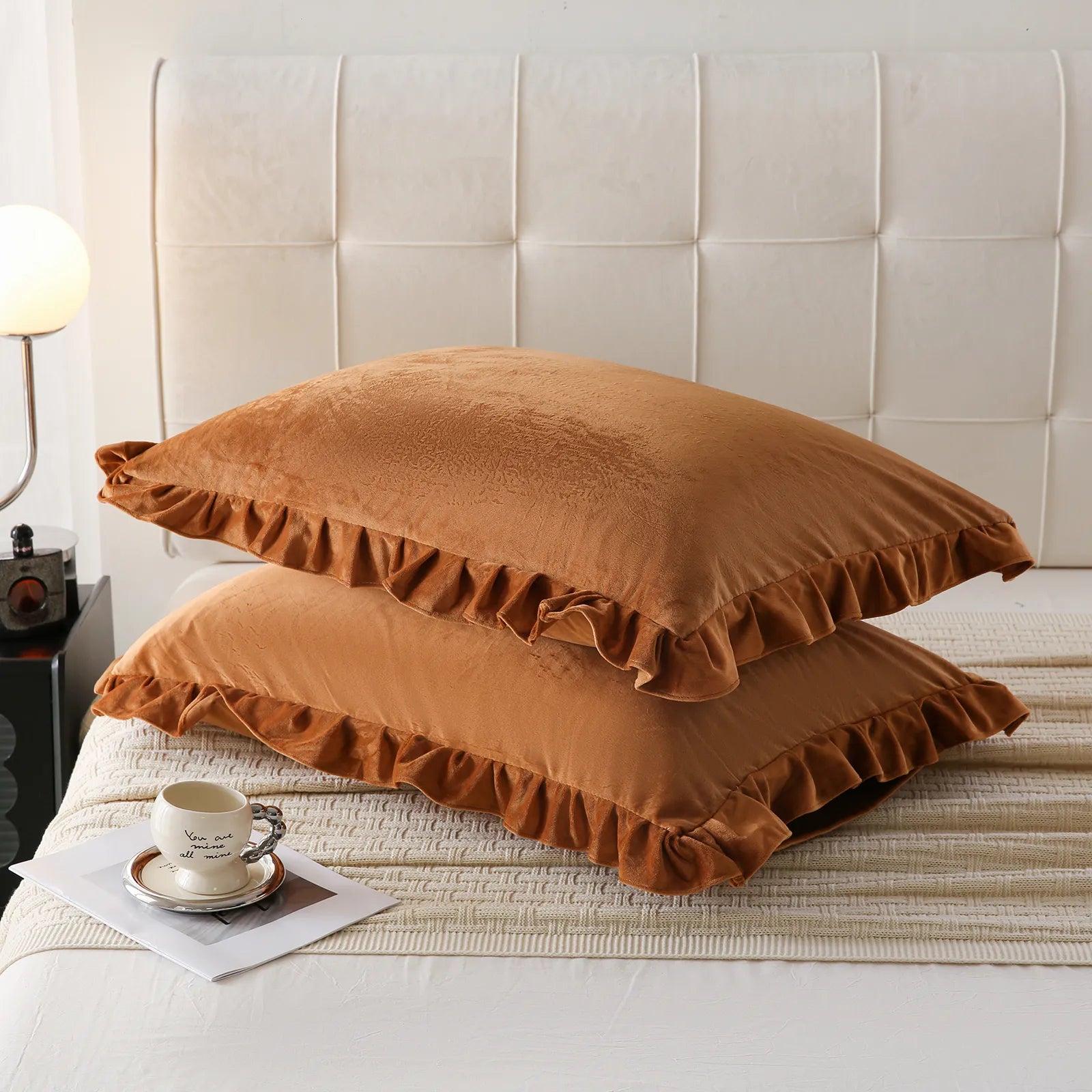 yellow velvet pillowcase king