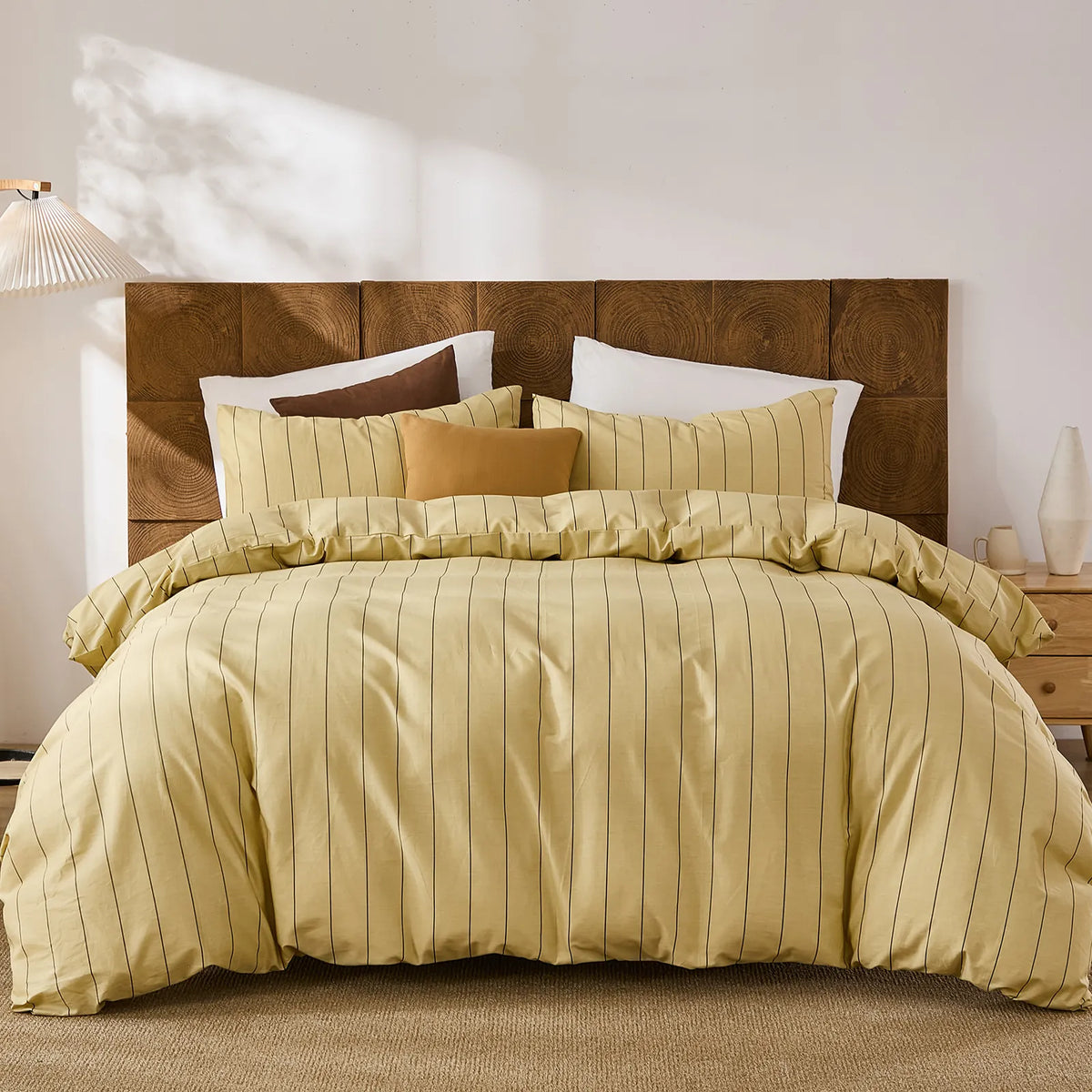 yellow and black pinstripe comforter set king size