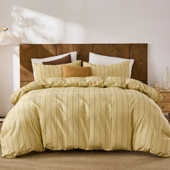 yellow and black pinstripe comforter set king size