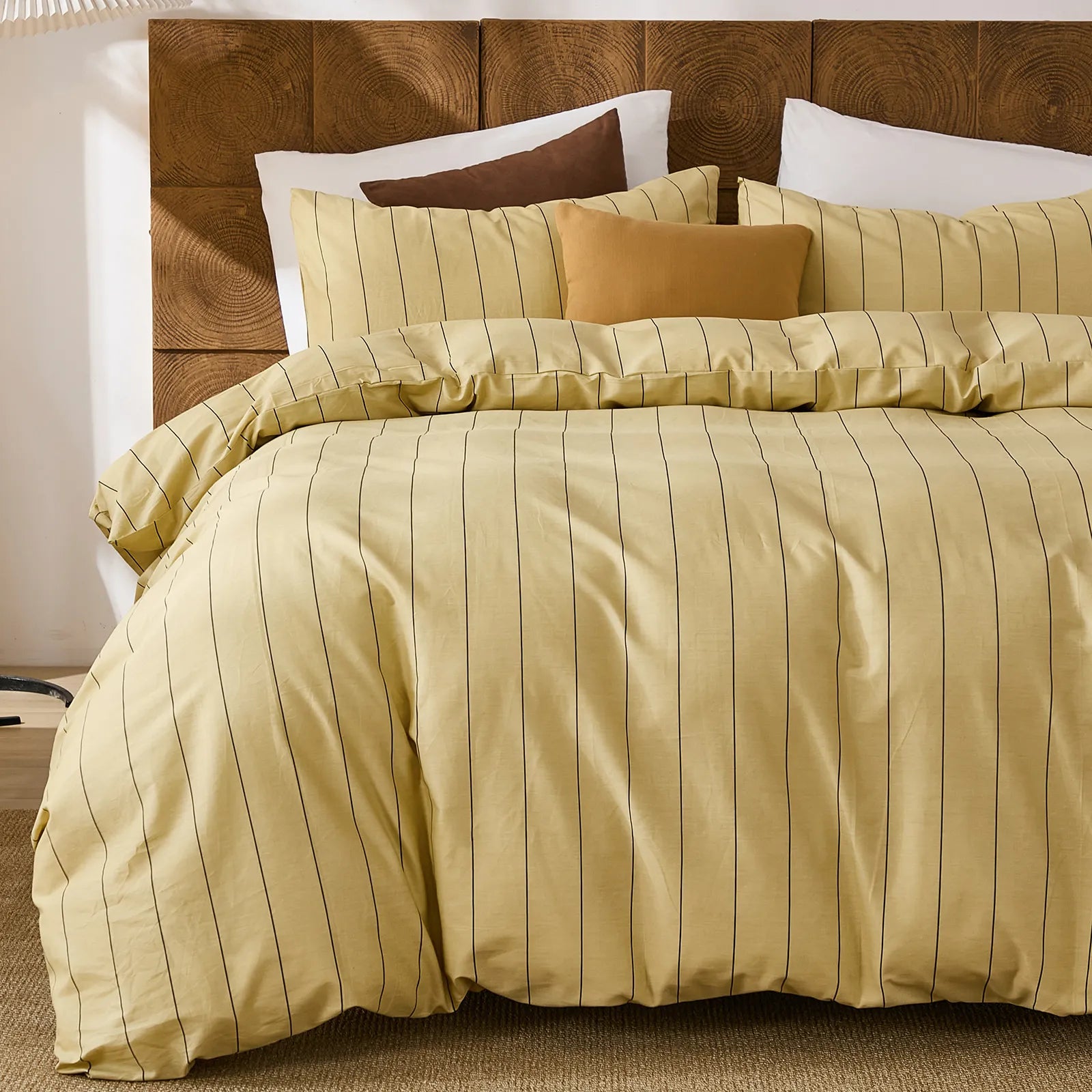 yellow and black pinstripe comforter set queen size
