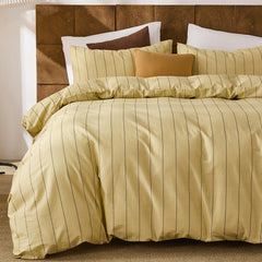 yellow and black pinstripe comforter set queen size